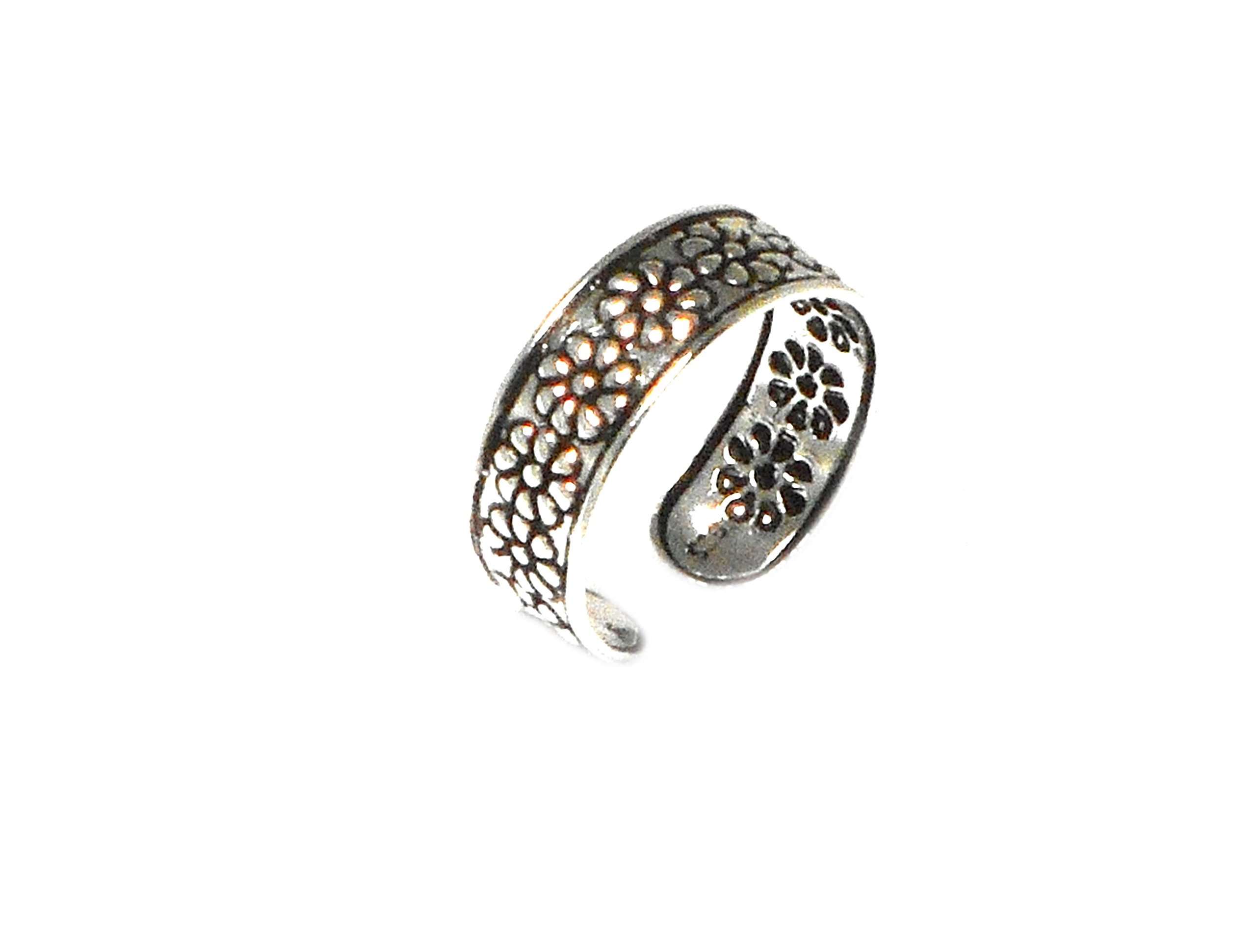 Anello Regolabile In Argento Sterling 925 Con Design Ondulato - Fatto A Mano In India - In Scatola Regalo