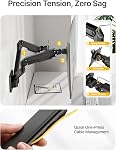 monTEK Dual Monitor Wall Arm for 17″–32″Heavy-Duty Computer Screen Mount, Holds Up to 20lbs, VESA 75x75/100x100,Black