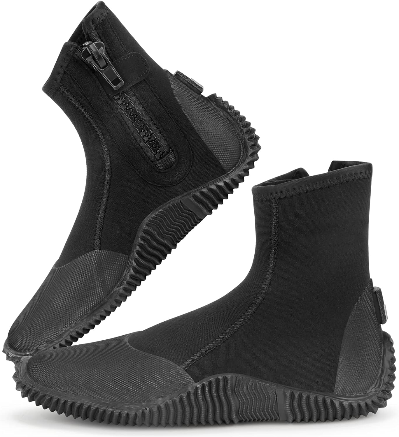 Dive Boots Men Women 5MM Neoprene Dive Surf Booties Anti-Slip Sole Wetsuit Booties Reinforced Toe & Heel