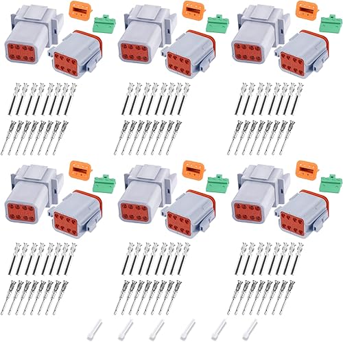 Miniatura 18 de Kit de conectores Deutsch DT de 100 unidades, 2 3 4 6 8 12 pines gris impermeable conector eléctrico con sello y conector de sellado 1 kit 2 3 4 6 8