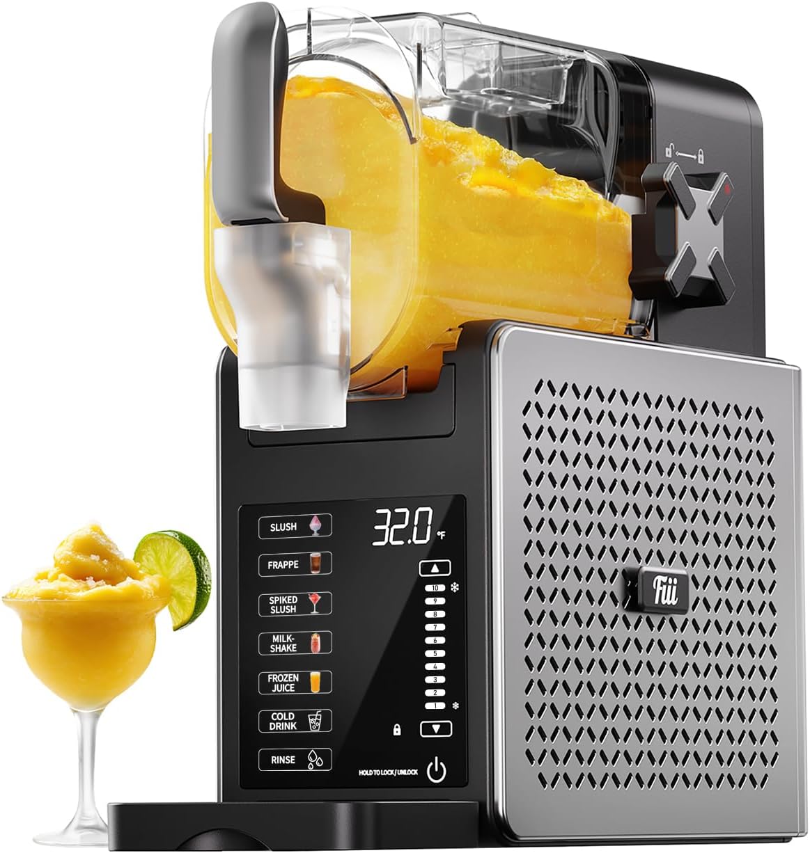 Fiii Slushie Machine 92 oz, Slushy Machine for Home, 6 Preset Programs, Quiet Operation, LED Display, Auto-Clean, No Ice Needed, Perfect for Milkshakes, Margarita Smoothie, Frappes and More