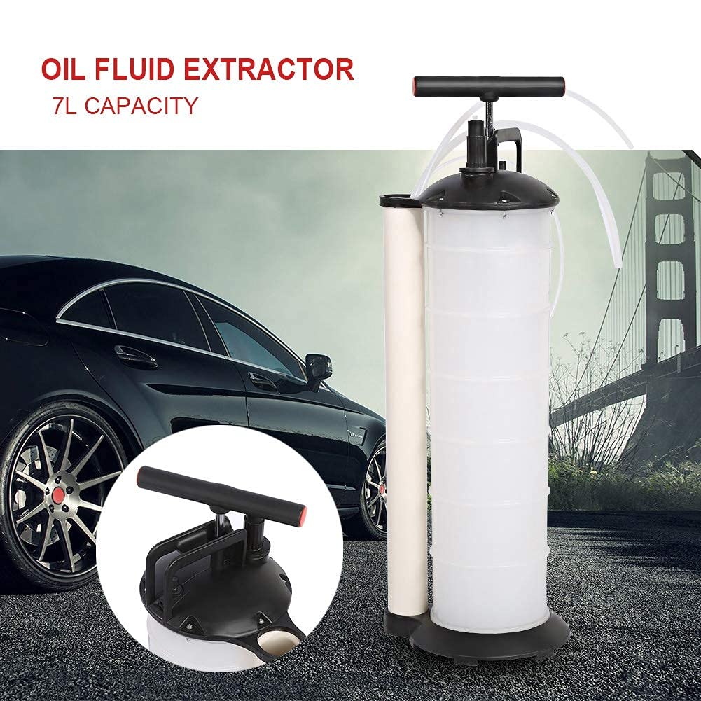Ejoyous Bomba Manual de Extracción de Aceite, 7L Aceite Líquido Extractor Bomba de Transferencia Vacío Bomba de Mano Bomba de Extracción de Líquidos con Manguera para Coche Motocicleta Motor de Barco