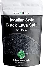 Viva Doria Hawaiian Black Lava Sea Salt, Fine Grain, Lava Salt, 2 lb (907 g)