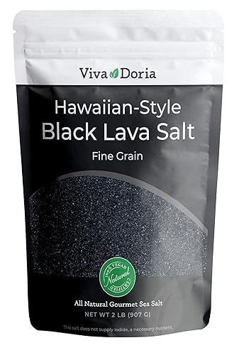 Sal de lava negra Hawaiana (grano fino), sal marina de carbón