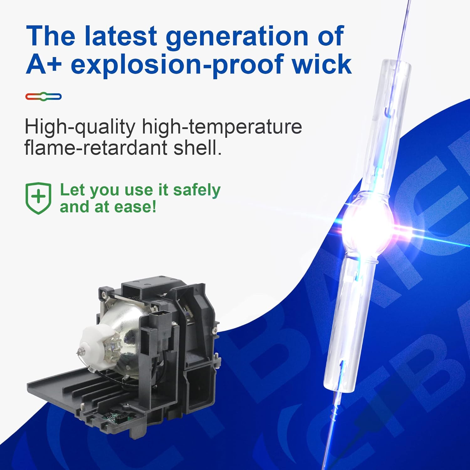 A+ explosion-proof wick and high-temperature flame-retardant shell