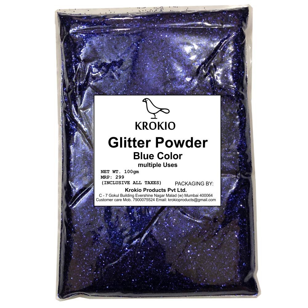Glitter Sparkle Powder Multiple Use Shimmer Zari Powders for Decoration Resin Art and Craft Pack of 100 Gram (Blue)