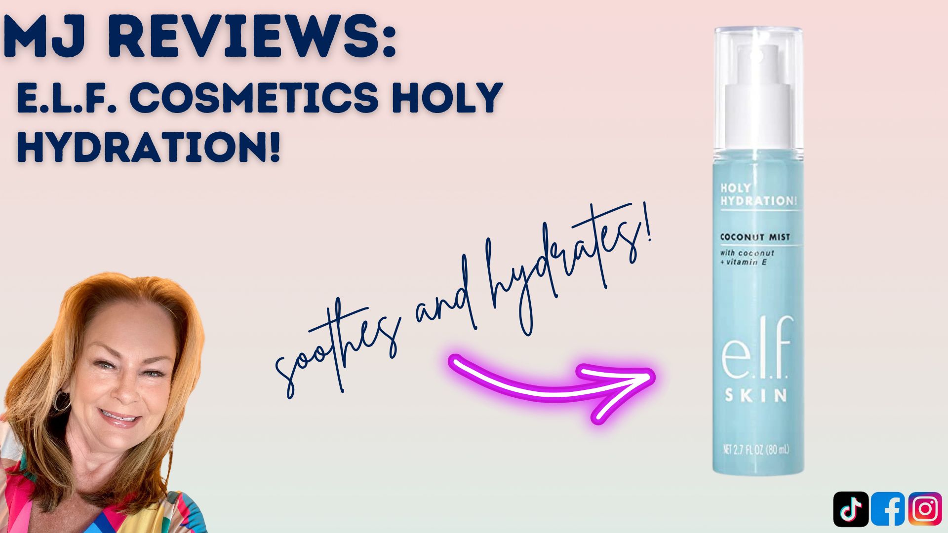 Watch e.l.f Holy Hydration Coconut Mist Refreshes and Sooths on