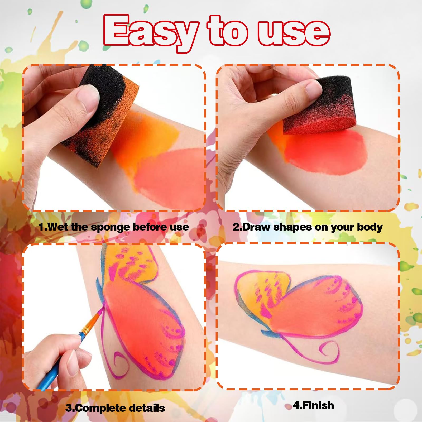 Spugne per Pittura,20Pcs Spugne per Pittura di Faccia in Vari Forme,Ideale per Bambini, Adulti e Artisti