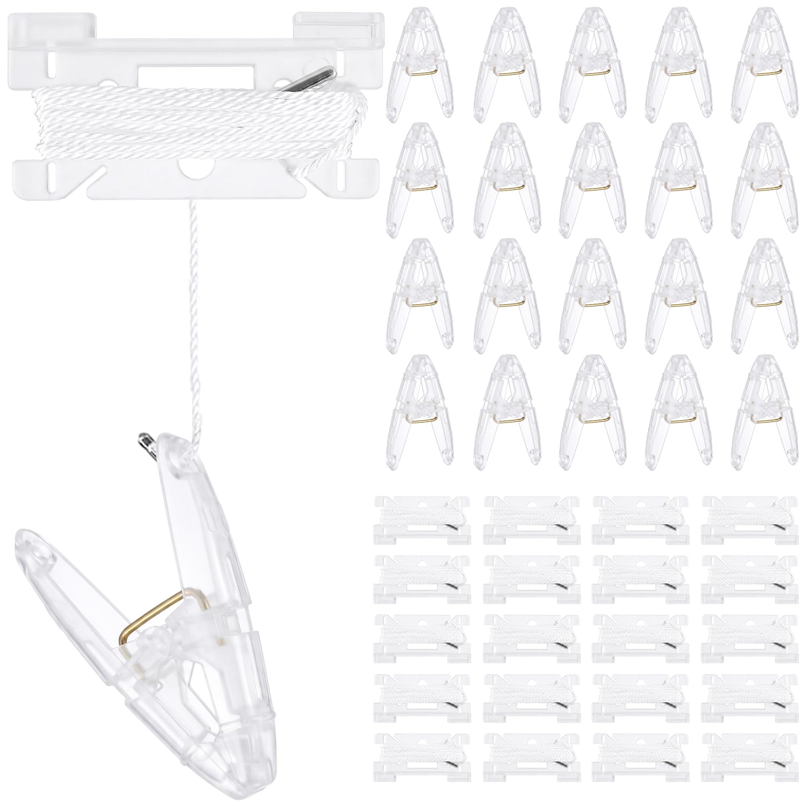 Briwoody Drop Ceiling Grid Clips for Classroom, 20 Pairs, Clear