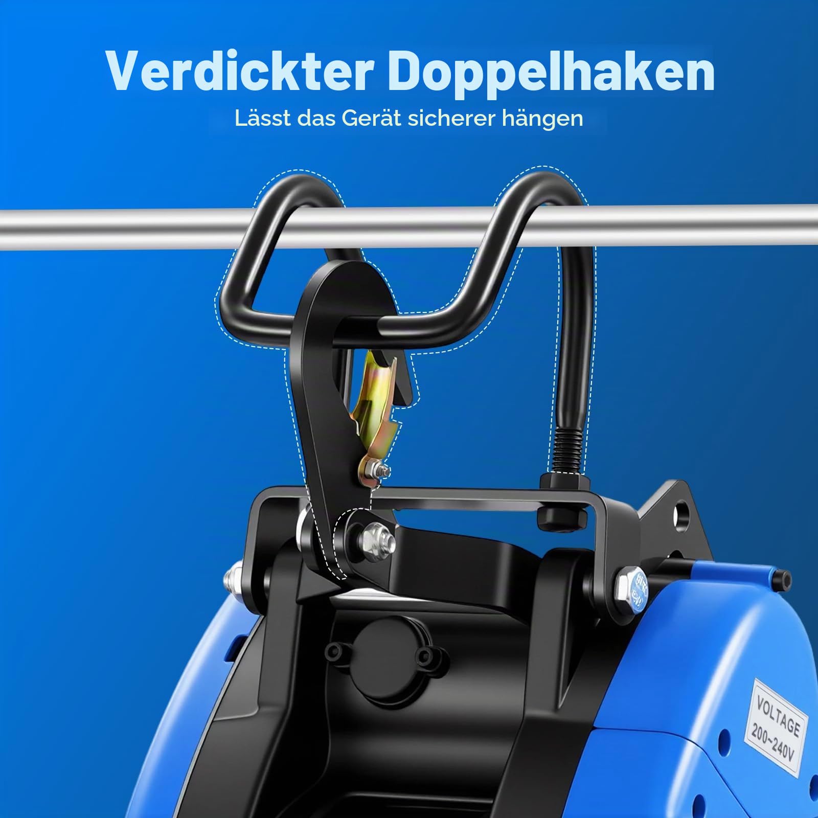 Seilwinde Elektrisch 250KG, 1500W 230V Seilzug Elektrisch | mit Kabellose Fernbedienung, Hebehöhe 29m, Hubgeschwindigkeit 19m/min, IP40 Hebezug für die Landwirtschaft, Fabriken, Docks