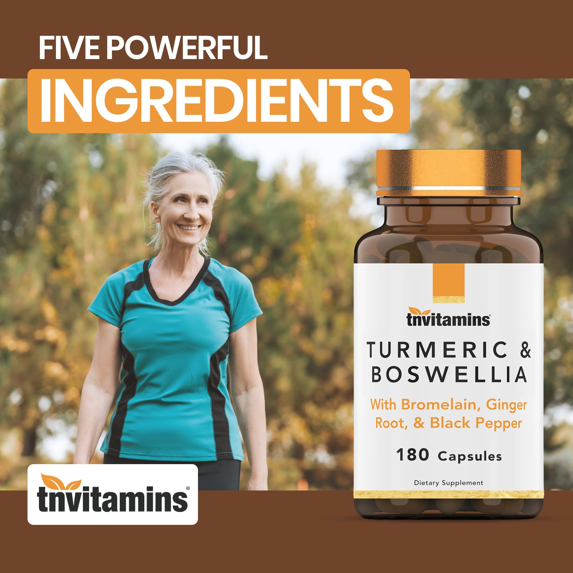 Turmeric & Boswellia Complex (180 Capsules) with Ginger Root, Bromelain, & Black Pepper Extract | Joint-Ease Formula: Powerful Joint Support Supplement* | Produced in the USA — Amazon image 3
