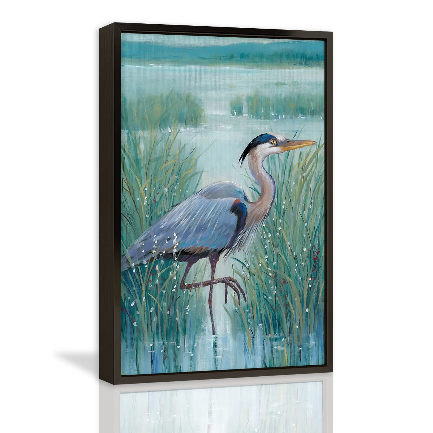 Canvas Wall Art Blue Herons Framed Wall Art Prints Painting Watercolor Animal Pictures for