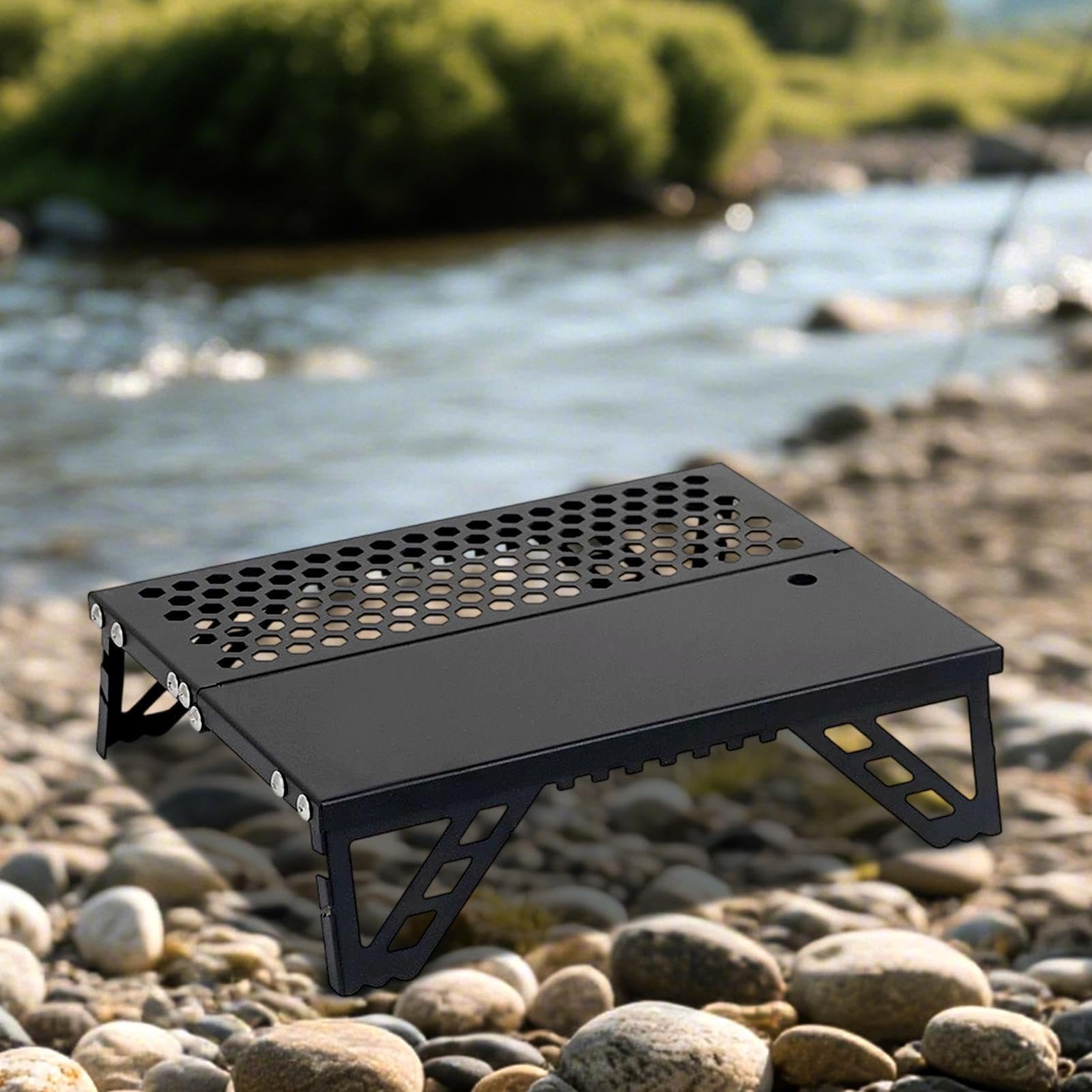 Składany ruszt do grilla ogniskowego ze stopu aluminium, wielofunkcyjny stojak do gotowania na świeżym powietrzu, grille, piknik, patio, imprezy, wędrówki, przenośne akcesoria do grilla