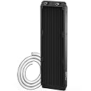 DIYhz Water Cooling Computer Radiator, 12 Pipe Aluminum Heat Exchanger Liquid Cooling Radiator Heat Sink 360mm for CPU PC Laser Water Cool System DC12V Black with tube gallery image