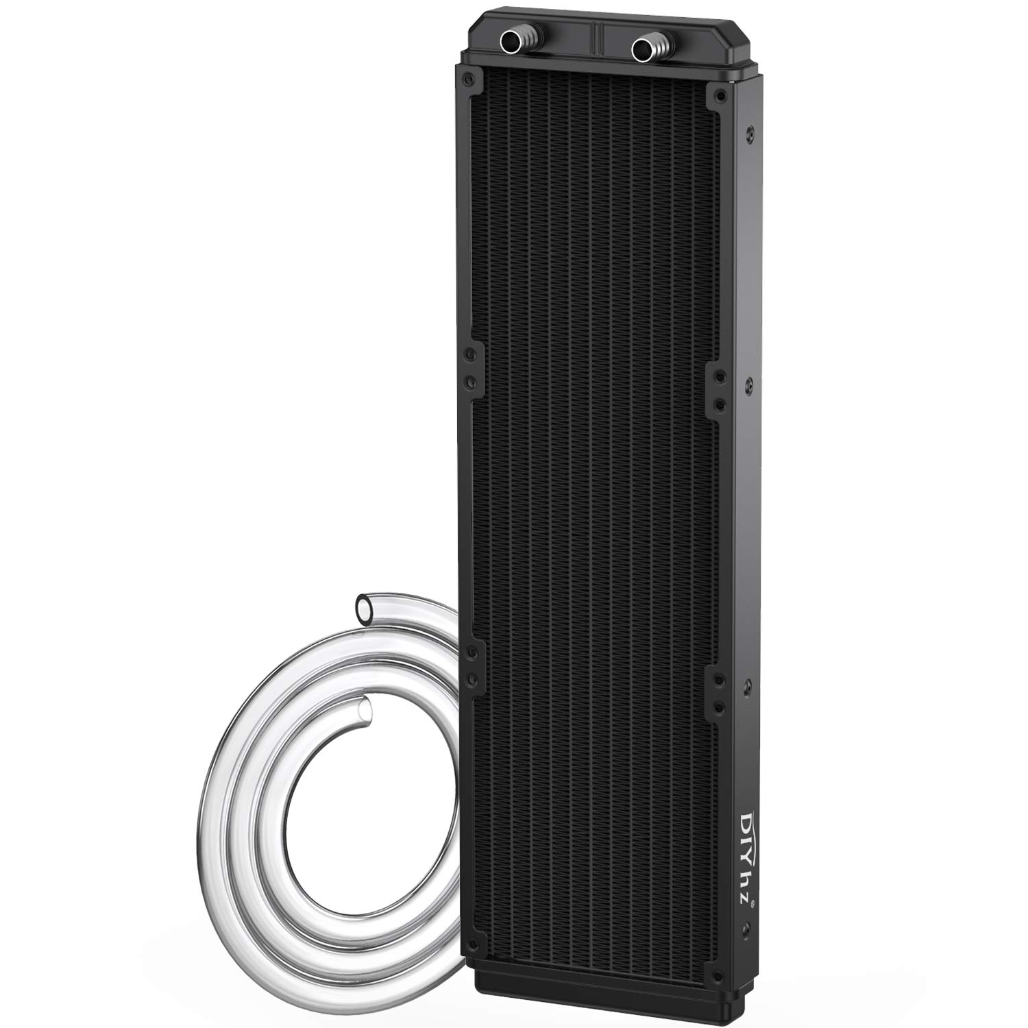 Water Cooling Computer Radiator, 12 Pipe Aluminum Heat Exchanger Liquid Cooling Radiator Heat Sink 360mm for CPU PC Laser Water Cool System DC12V Black with Tube