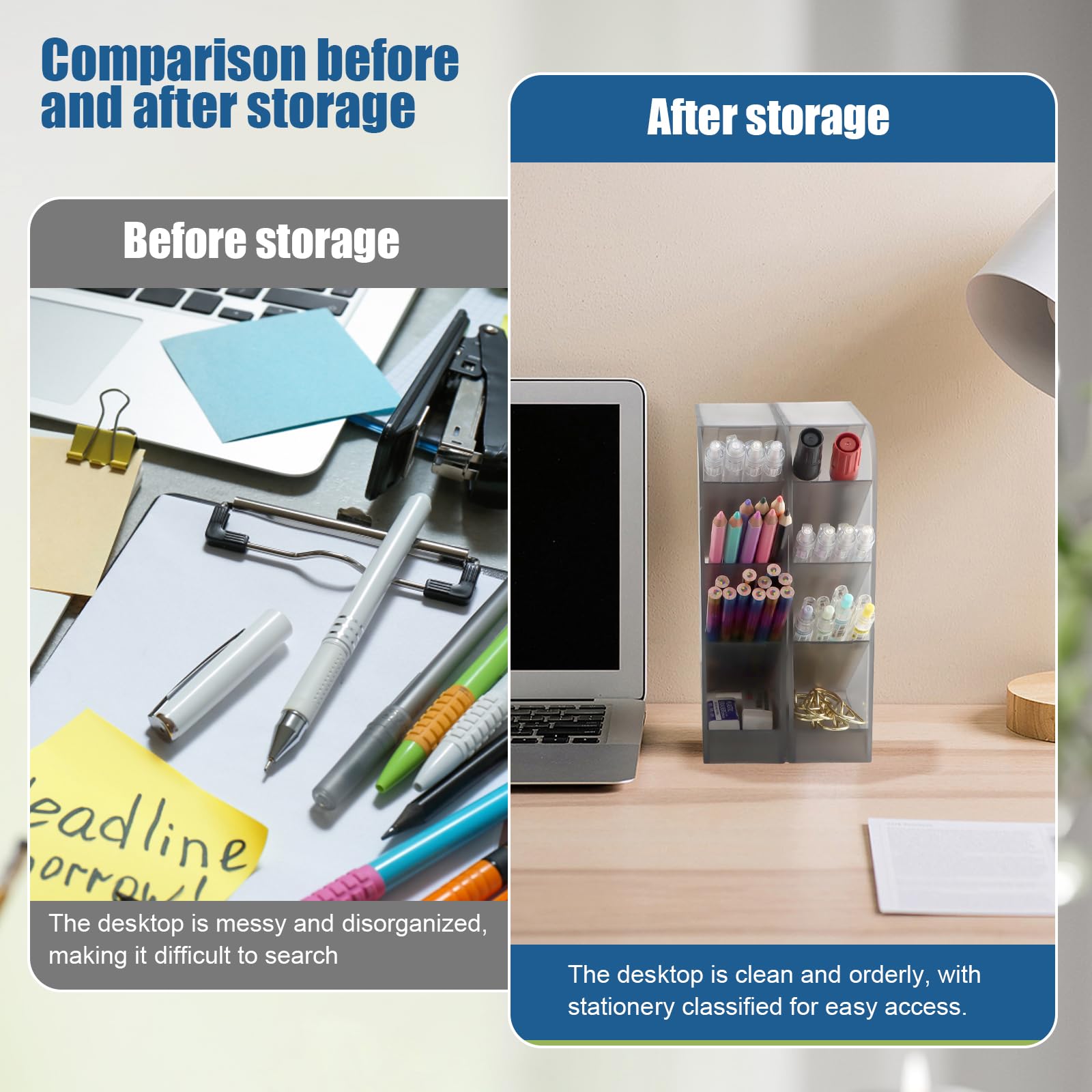 Portapenne Organizzatore Scrivania Lostwry 4 Pezzi - Multifunzione In Plastica - Foto 2