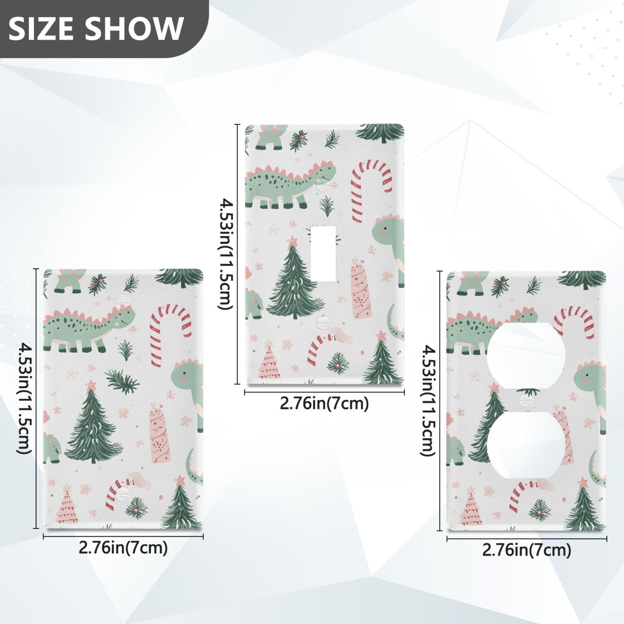 xigua Unused Outlet Wallplate Cute Cartoon Dinosaurs Switch Wall Plate Cover,Decorative Outlet Cover Switch Cover for Home Office Bedroom 4.53