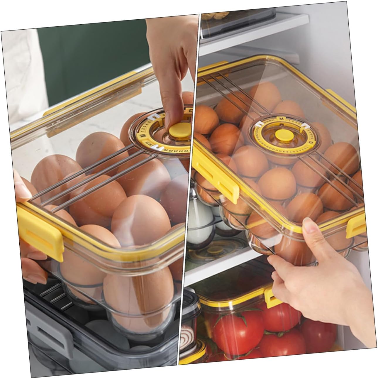 Compartment Airtight Food Storage Egg Box Reusable Egg Holder Stackable Storage Tray Easter Boxes