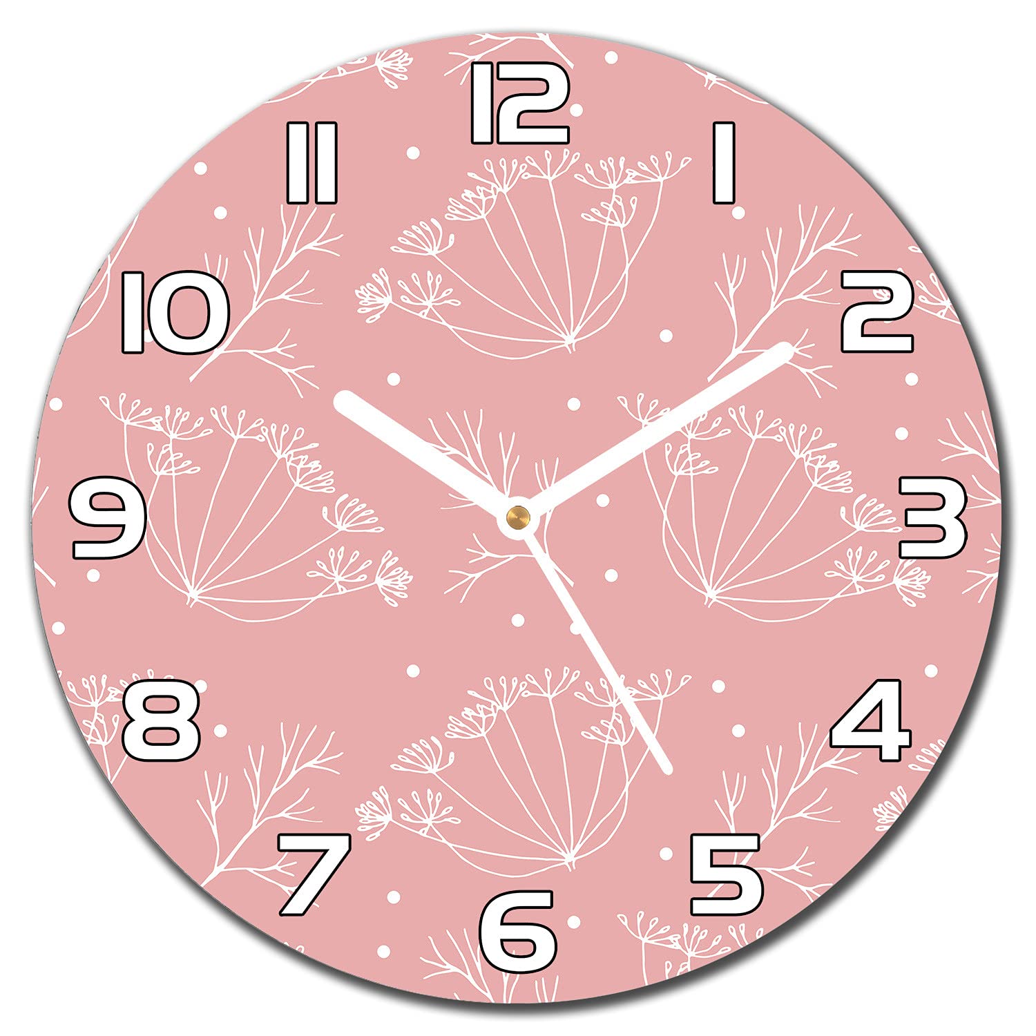 Horloge en verre 30 cm Coloray aux aiguilles blanches pour décoration murale de cuisine