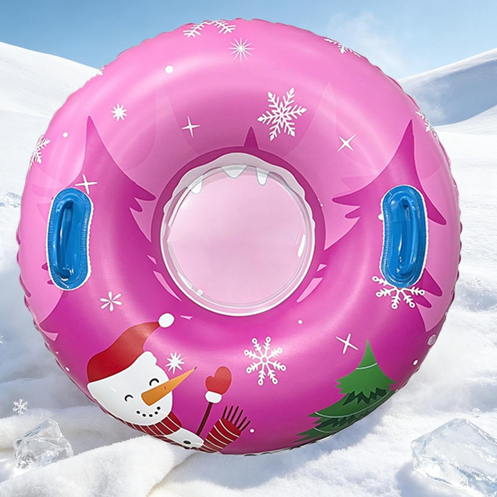Bouée De Neige Tube Gonflable Rond De Glisse sur Neige avec Poignée | Anneau Luge Hivernal Pour Fêtes, Sports D'Hiver En Extérieur, Allées, Trottoirs, Piscine, Plage