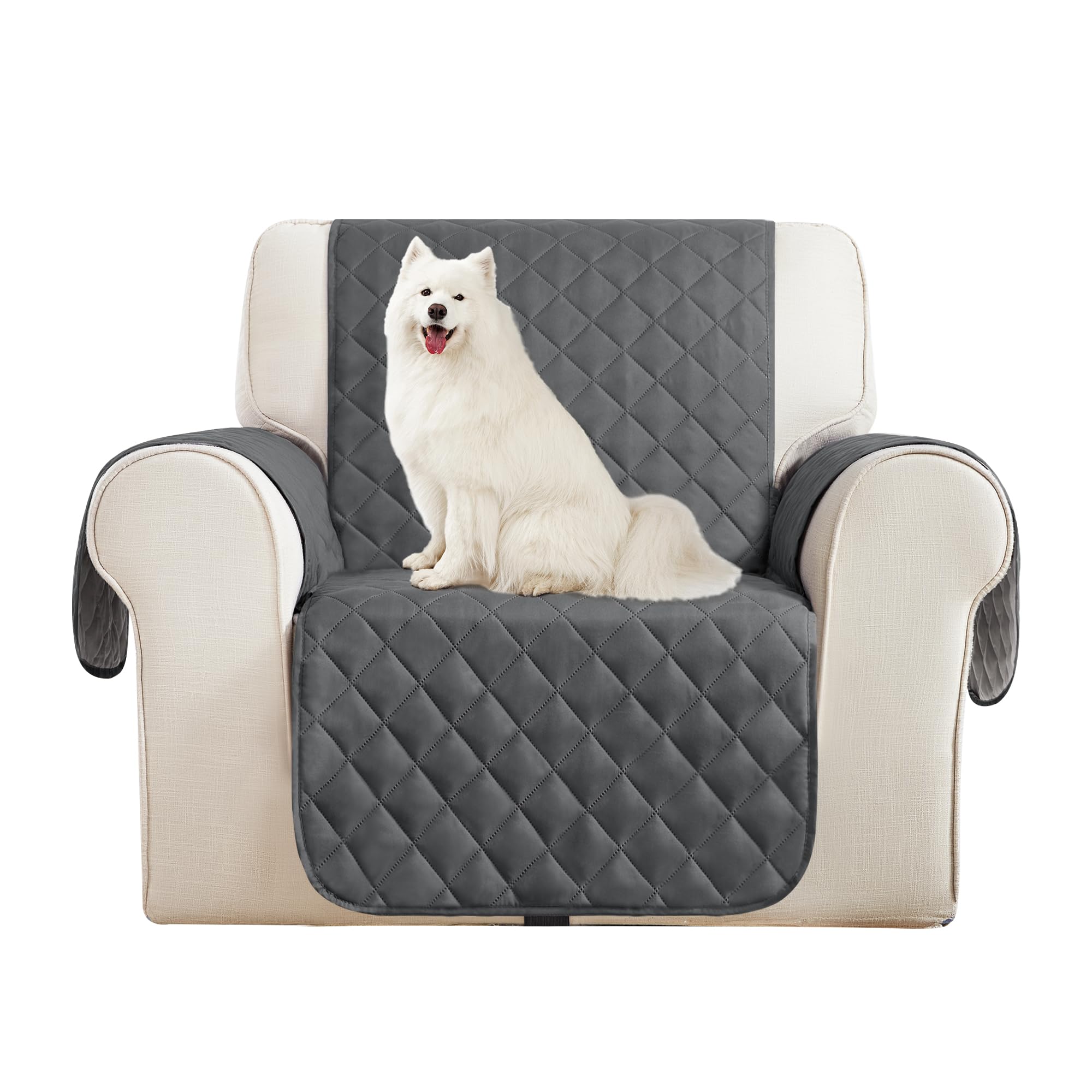 Deconovo Funda de Sofá Decorativas Impermeable para Salón Antideslizante Fácil de Limpiar Adapta Mayoría de Estilos de Decoración para Mascotas 1 Plaza (55x212) cm Gris Oscuro-Gris Plateado