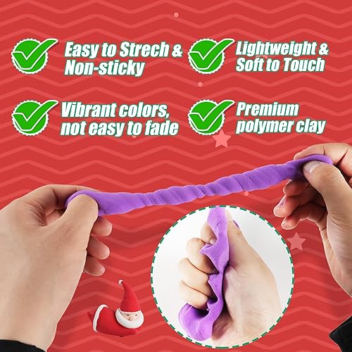 Miniatura 6 de Arcilla de modelado de secado al aire de Navidad para niños, kit de arcilla polimérica súper ligero y suave, juego de manualidades de animales de