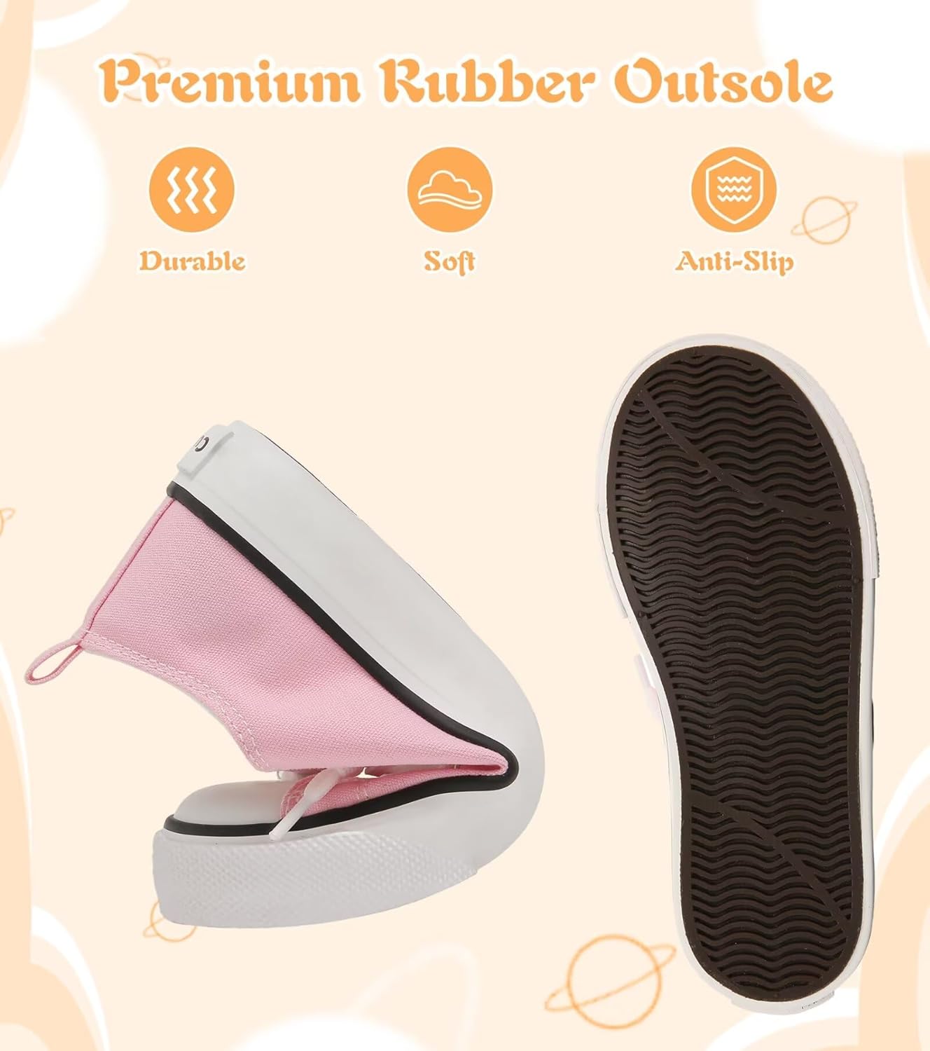 Toddler Little Kid Cushioned Canvas Shoes Slip On Sneakers Soft and Durable - Image 3