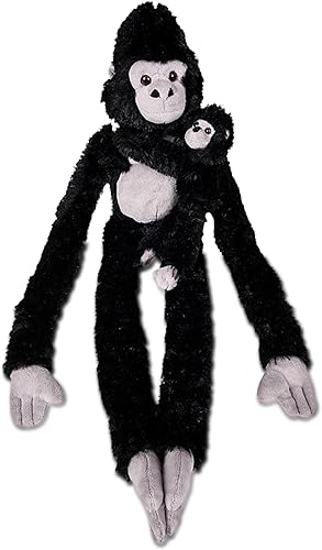 Vista 62 de Forest & Twelfth Gibón colgante para mamá y bebé de 28 pulgadas, animales de peluche para niños, lindos y abrazables, animales de zoológico ideales