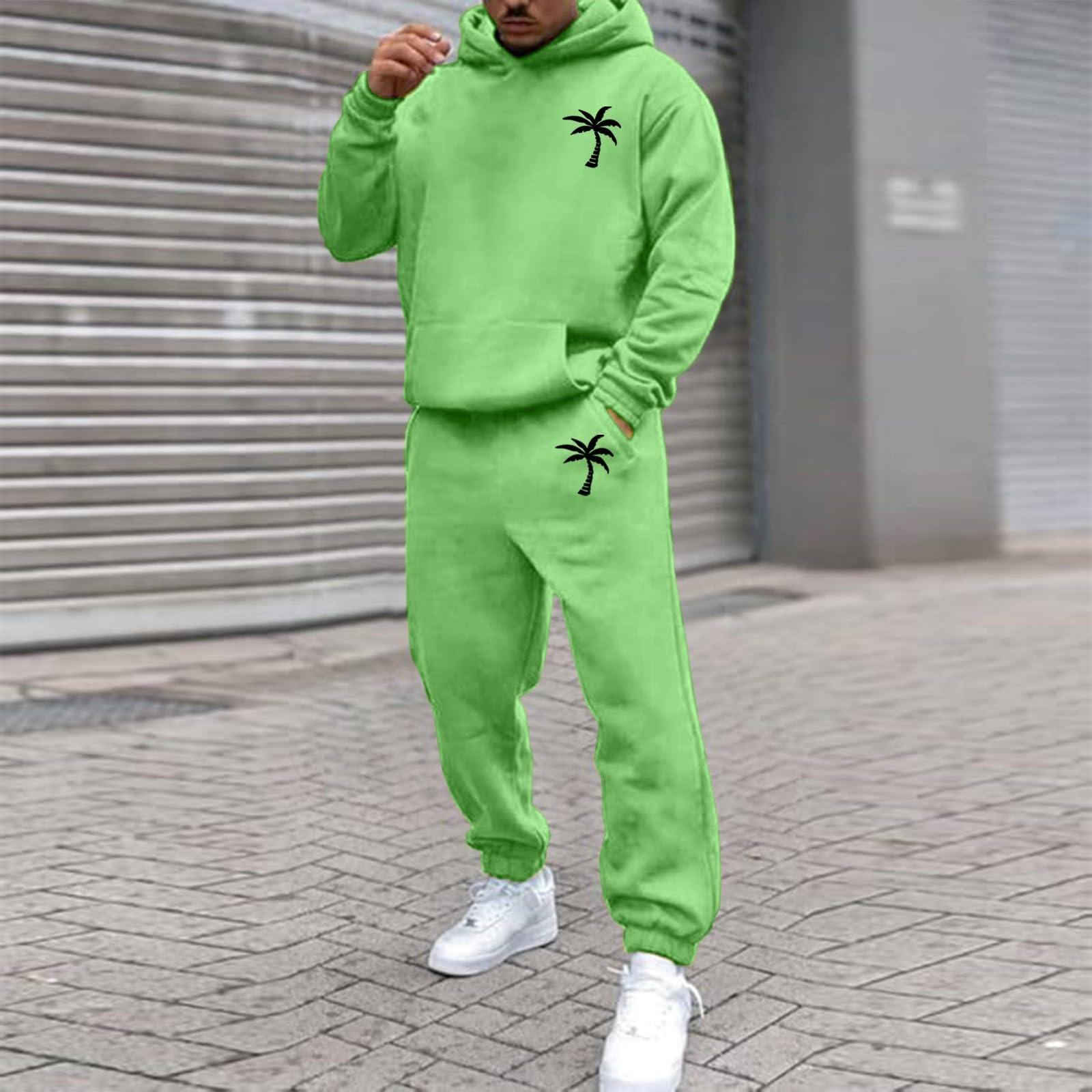 Tuta Uomo Completa Invernale Tute da Ginnastica, Eleganti Comodi Cotone Tuta Jogging Casual Leggero Felpa con Cappuccio E Pantalone Set Completo Running Uomo Tute Taglie Forti Casual Autunno Inverno