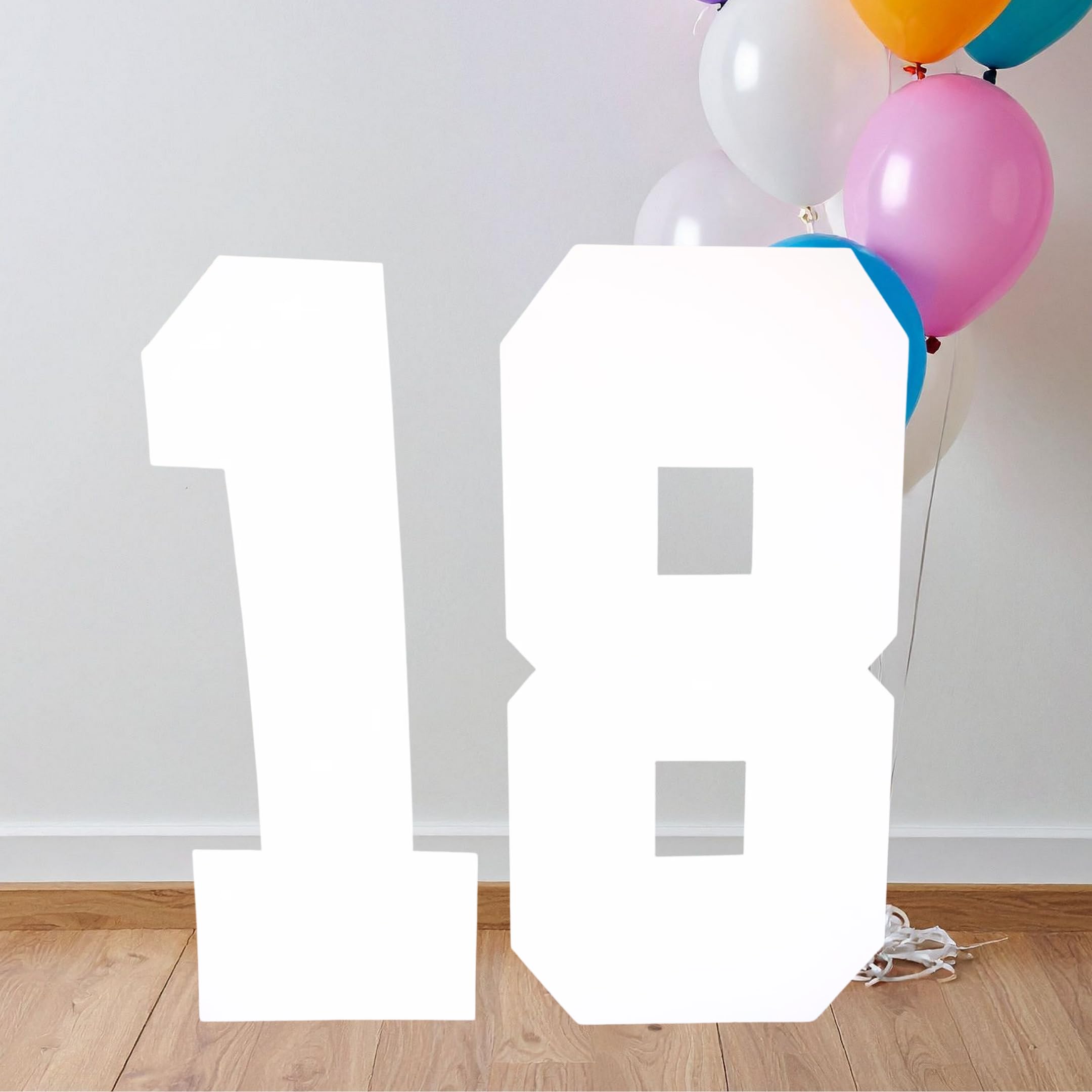 Large Cardboard Number 75cm: CARDÉCORAY Party Decor, DIY Birthday Decorations – Giant Cardboard Cutout Banner, Birthday Numbers, Craft Party, Freestanding, 60 50 40 Birthday, Event Photo Prop (18)