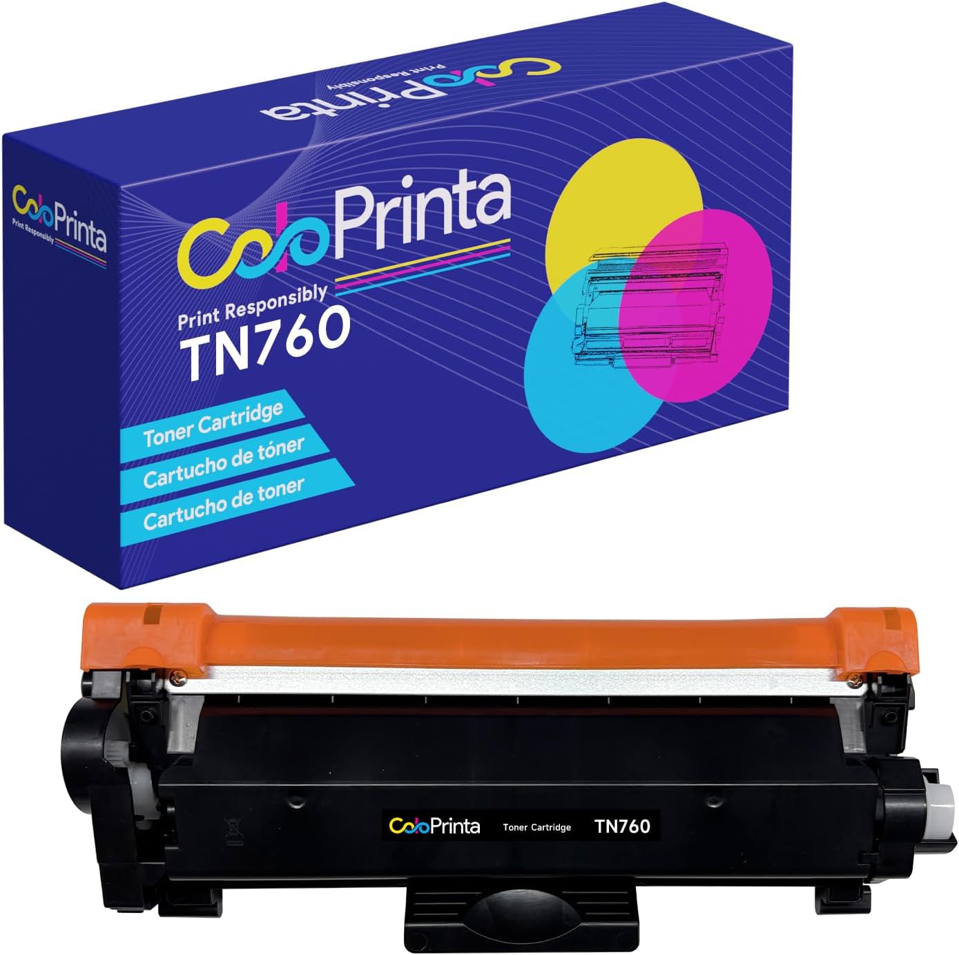 TN760 Toner Cartridge Replacement for Brother TN760 TN-760 TN730 TN-730 Compatible with MFC-L2710DW MFC-L2750DW HL-L2370DW HL-L2395DW DCP-L2550DW HL-L2350DW Brother Laser Printers