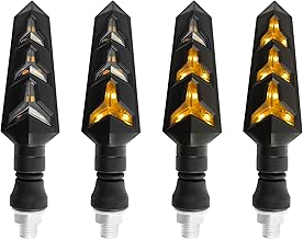 4PCS Motorcycle Turn Signals Kit with Flowing Amber LED Lights,M10 12V LED Motorcycle Lights for MMotorcycle Blinkers,Personalized MMotorcycle Accessories for Motorbike Scooter Off Road