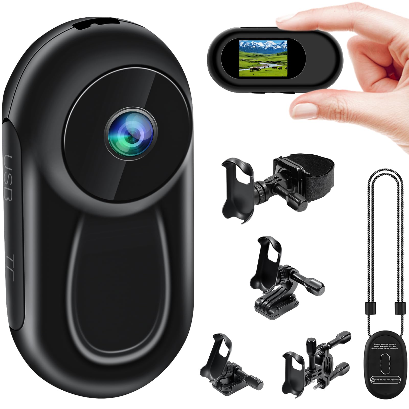 TANGMI Camera Sport Mini, Support Magnétique Moto 360, Dashcam Moto 1080P Grand Angle 120°, Vision Nocturne