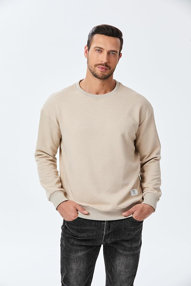 メンズウェア CREWNECK PULLOVER & SLIM LONG PANTS Amazon.com: COOFANDY Mens Crewneck Pullover Sweater Long