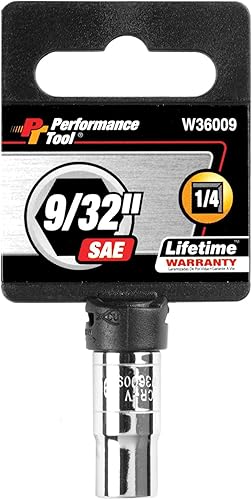 Performance Tool W36009 - Enchufe de 6pt de 1/4 de pulgada de 9/32 pulgadas
