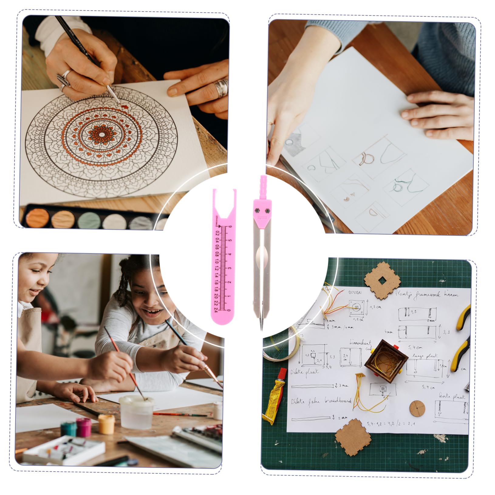 Gogogmee Caliper Calipers Electrocardiogram Measuring Tool Storage Case Medical Division Scale for Students