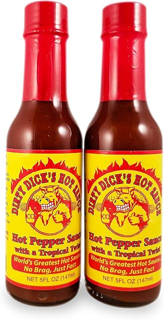 Dirty Dick's Hot Sauce - Sauce de poivre chaud avec un twist tropical (2 Boîte)
