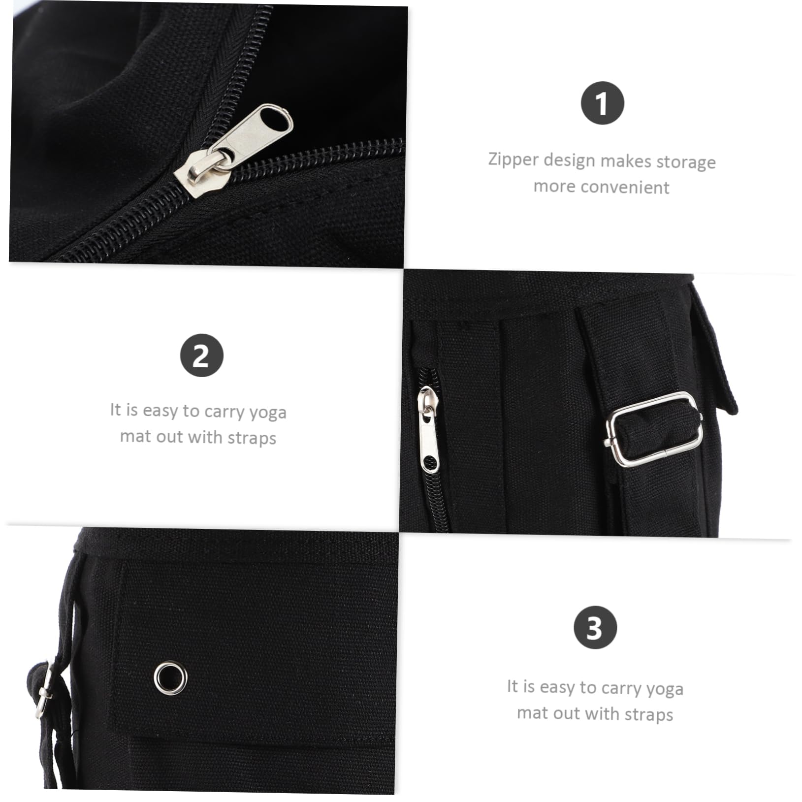 TOYANDONA Bolsa para Esterilla de Yoga Correa Ajustable y Cierre de Cremallera, Material Sintético Resistente y Diseño Fácil de Llevar para Amantes del Yoga