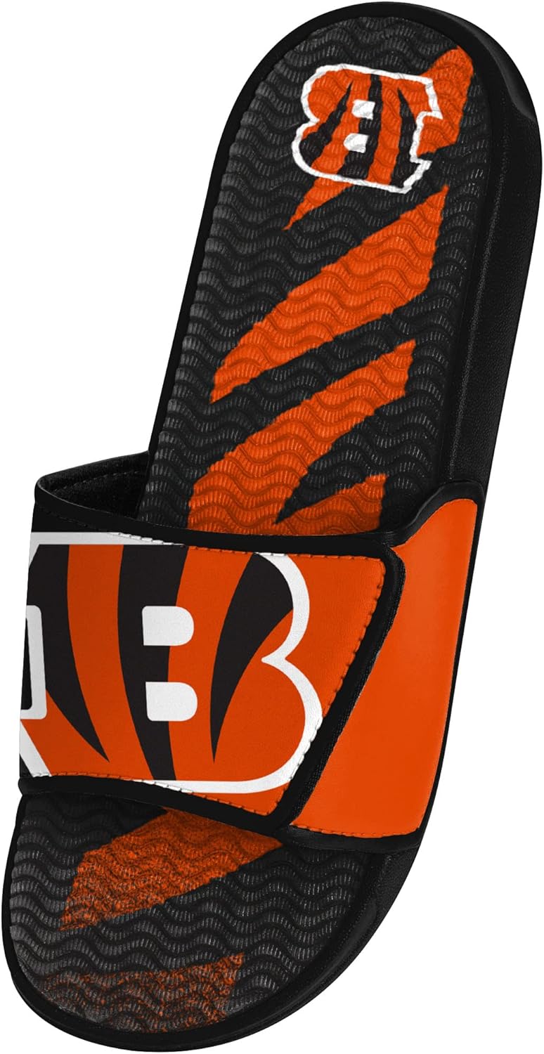 FOCO mens NFL Team Stripe Logo Athletic Sport Shower Flip Flop Sandals Gel Slides - Image 3