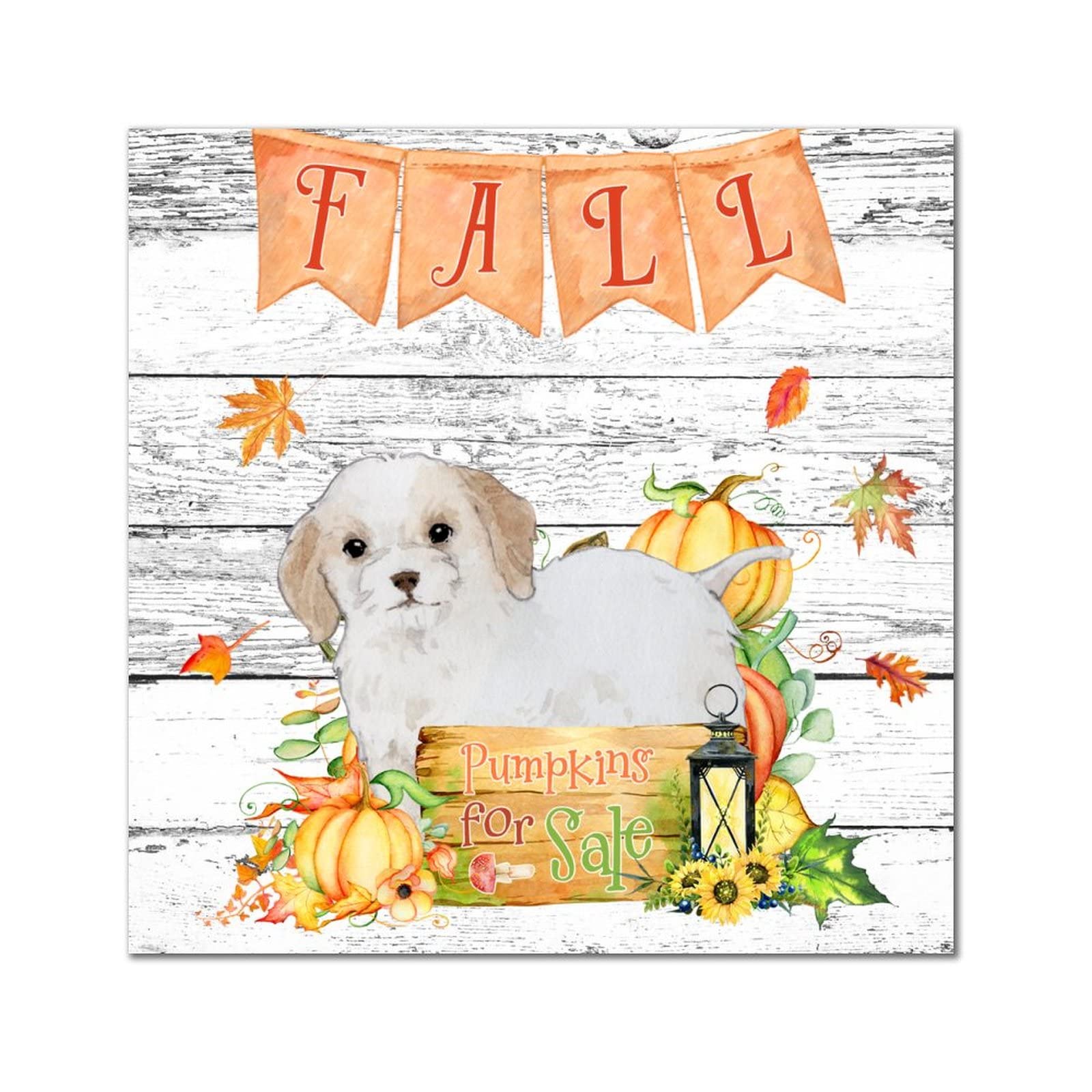 Plaque murale en bois retro de 35,6 cm avec motif de mâtin du Tibet pour salon