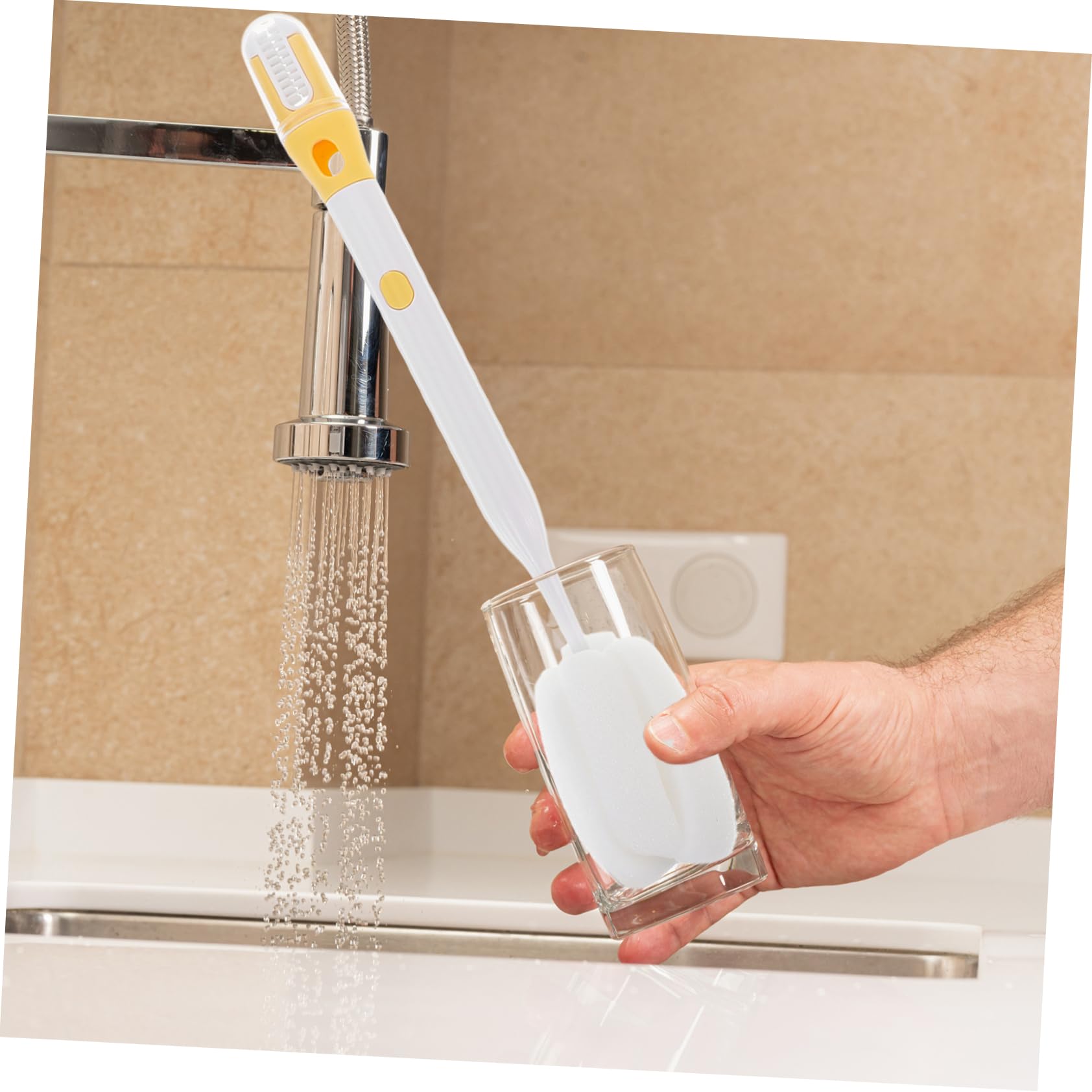 HEMOTON 2pcs Three-in-one Cup Brush Water Bottle Brush Bottle Scrub Brush Water Bottle Cleaning Brush Sponge Cleaning Brush Cup Cleaning Bottle Cleaner Brush Bottle Sponge Brush