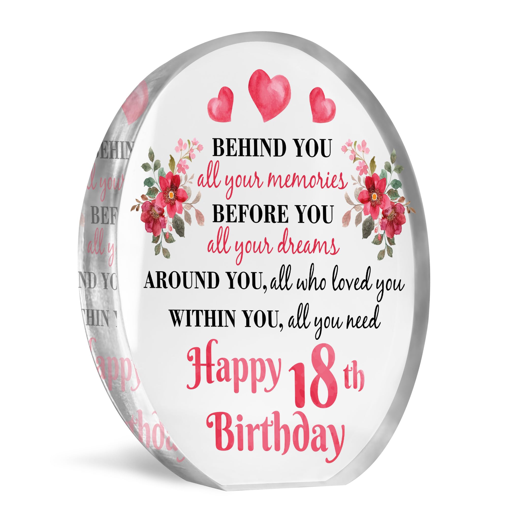 Red Ocean Novelty 18th Birthday Gifts For Daughter Granddaughter Niece Inspirational Plaque Gift for Her Sister 18th Birthday Presents Birthday Gifts for 18th Niece Gift Daughter Gift Granddaughter