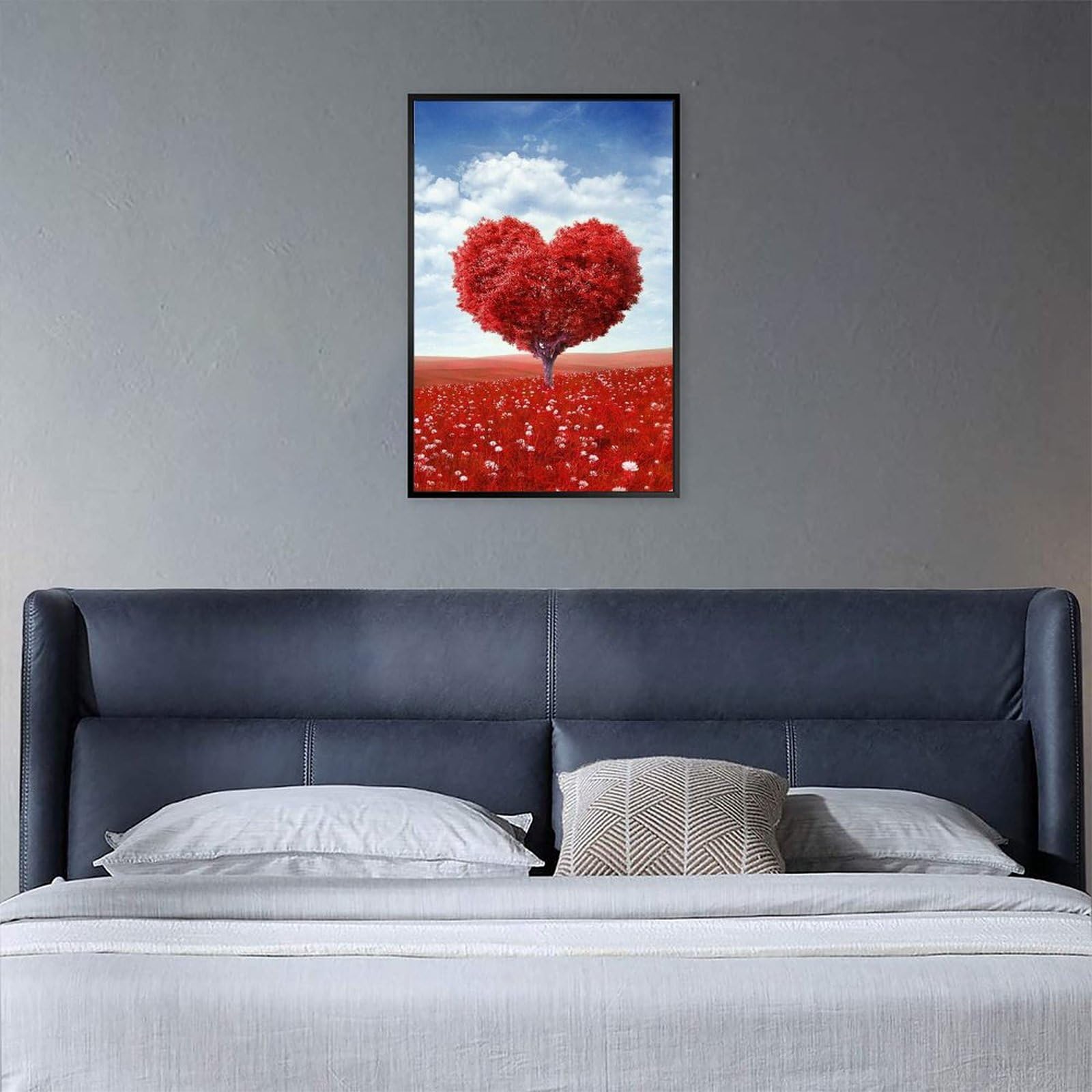 Amazon.co.jp: 絵画 赤いハートの木インテリア 絵画 ポスター ランド