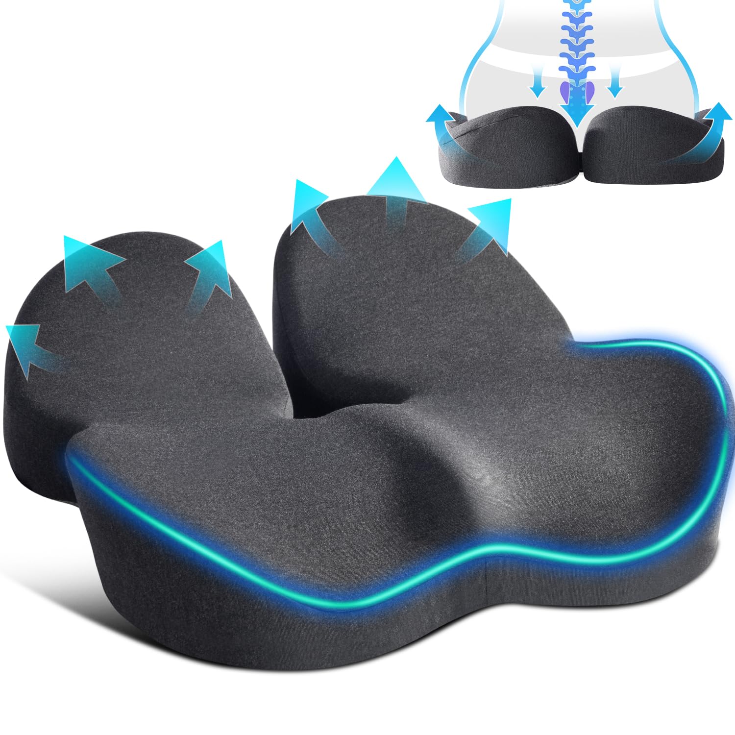 U-shaped Seat Pad For Back Pain Marina Decoration Memory Foam Seat Cushion – U-Shape For Tailbone Pain Relief, Office, Car, Wheelchair Tailbone Support Pad - View #8