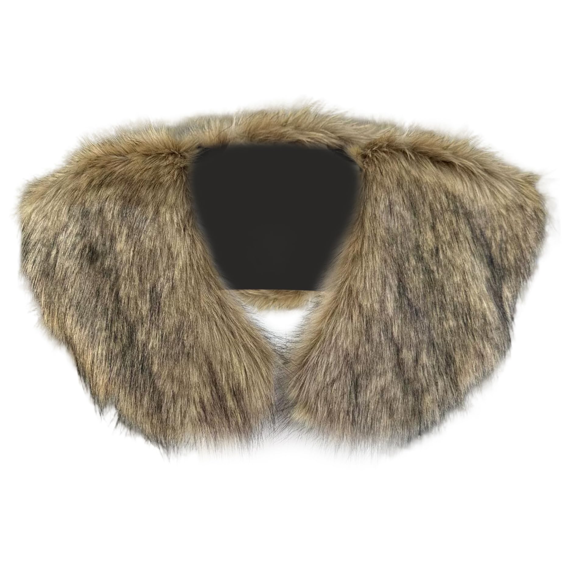 Hperu Viking Costume Men Viking Shawl Faux Furs Shawl Luxurious Cosplay Medieval Collar Cloak for Mens Costume Furs Collar Brown