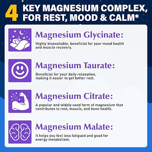 Miniatura 3 de Gomitas de complejo de magnesio, glicinato de magnesio, citrato, malato, taurato, con D3, B6, extractos de plantas y probióticos, suplemento de