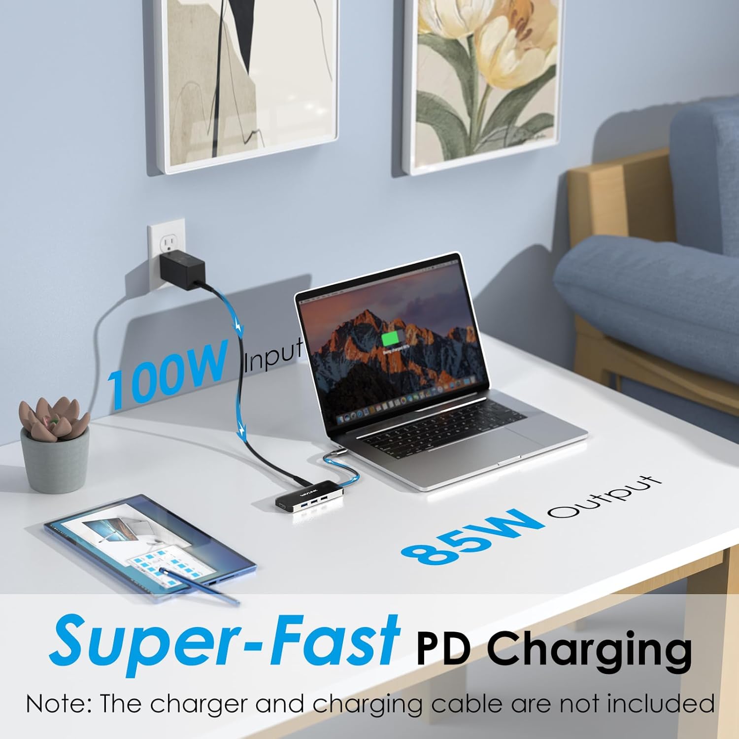 WAVLINK USB C Docking Station Dual Monitor, 4K HDMI, 100W PD, 3X USB3.1, SD/TF Card Reader, USB C Hub Dongle for MacBook Pro/Air, iPad Pro, Surface, XPS, Thunderbolt 3/4 Laptops, Black