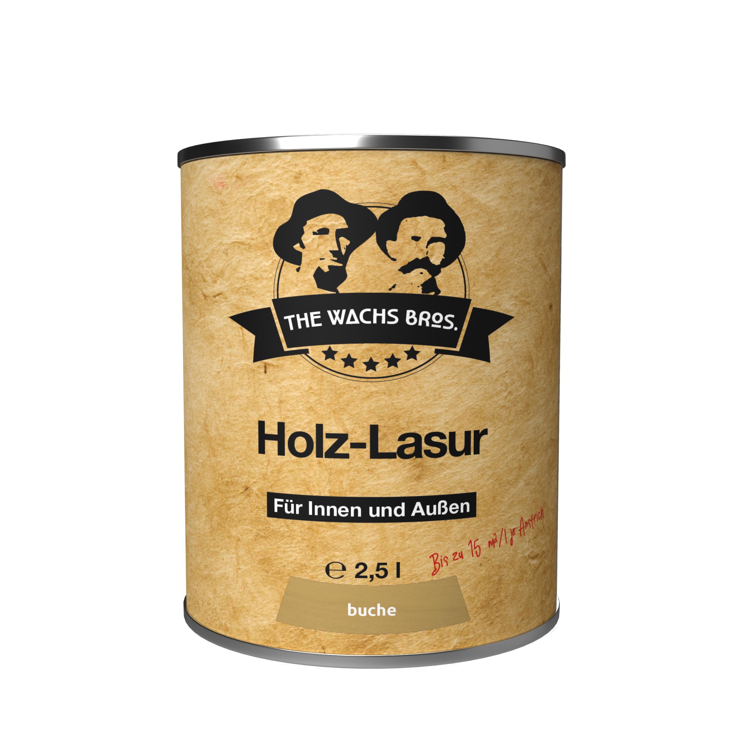 Holzlasur für Innen und Außen - 2,5 L - Holzlasur Buche - natürliche Inhaltsstoffe - dauerhafter Schutz