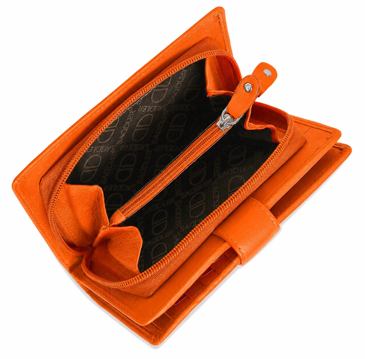 SADDLER Portafoglio da donna in pelle nappa e portamonete con cerniera