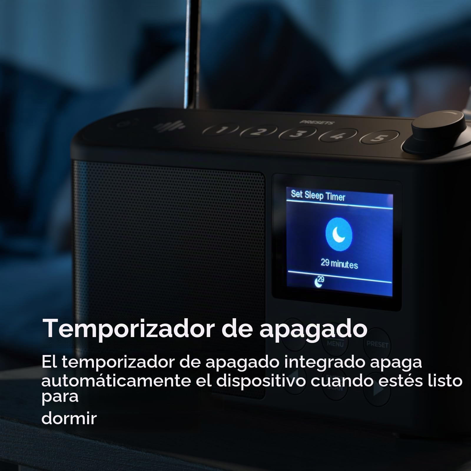 Radio Dab portátil, Radio Dab Plus/Dab, Radio FM, Radio pequeña, Pantalla LCD Grande, radios portátiles y batería, Carga USB para 10 Horas de reproducción, (Spectrum de iBox)